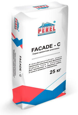 0650 Facade-c Серая Шпаклевка цементная PEREL, 25 кг в Рузе по низкой цене