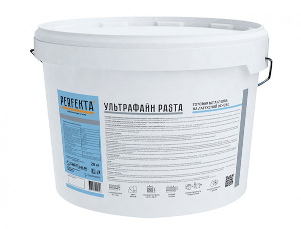 Шпаклевка готовая на латексной основе финишная Perfekta УЛЬТРАФАЙН PASTA белый 28 кг в Рузе по низкой цене